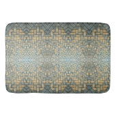 Graugelb und blassblauer Mosaikstein Badematte (Vorderseite)