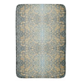Graugelb und blassblauer Mosaikstein Badematte (Vorderseite Vertikal)