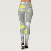 Graugelbe Abstrakte Kunst - Muster Leggings (Rückseite)