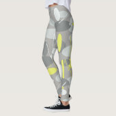 Graugelbe Abstrakte Kunst - Muster Leggings (Links)