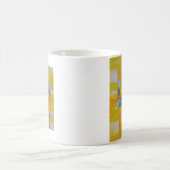 Graugelbe abstrakte Kunstmalerei Kaffeetasse (Mittel)