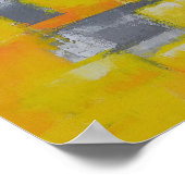 Graugelbe abstrakte Kunstmalerei Poster (Ecke)