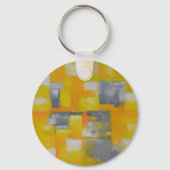 Graugelbe abstrakte Kunstmalerei Schlüsselanhänger (Vorderseite)