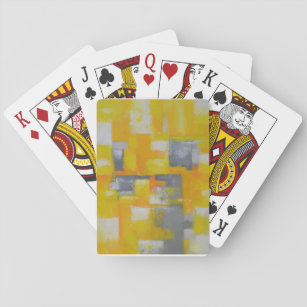 Graugelbe abstrakte Kunstmalerei Spielkarten
