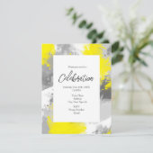 Graugelbe Abstrakte Pinselstriche Einladung (Stehend Vorderseite)