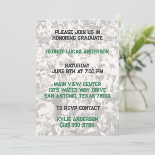 Graugelbe Athlete Abschluss Einladung (Stehend Vorderseite)