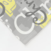Graugelbe Babyzulage Name Collage Personalisiert Fleecedecke (Ecke)