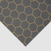 Graugelbe Honeycomb Hexagon Muster Trendy Chic Seidenpapier (Detail)