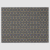 Graugelbe Honeycomb Hexagon Muster Trendy Chic Seidenpapier (Vorderseite)