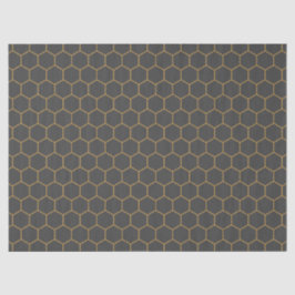 Graugelbe Honeycomb Hexagon Muster Trendy Chic Seidenpapier