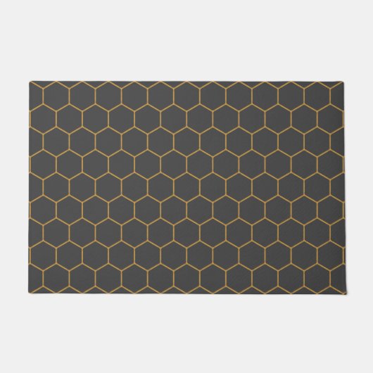 Graugelbe Honeycomb Hexagon Muster Trendy Schlicht Fußmatte (Vorderseite)