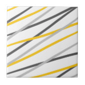 Graugelbe Linie Abstrakt Fliese (Vorderseite)