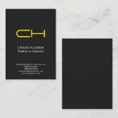 Graugelbe Monogram-Berufliche Visitenkarte (Vorne/Hinten)