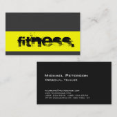 Graugelbe Personal Trainer Fitness Business Card Visitenkarte (Vorne/Hinten)