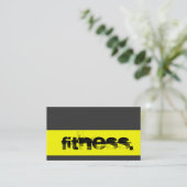 Graugelbe Personal Trainer Fitness Business Card Visitenkarte (Stehend Vorderseite)