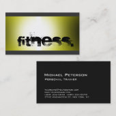Graugelbe Personal Trainer Fitness Business Card Visitenkarte (Vorne/Hinten)
