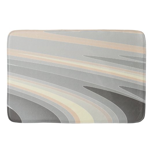 Graugelbe Rosa Wellen Badematte (Vorderseite)