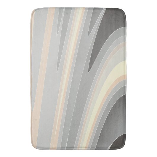 Graugelbe Rosa Wellen Badematte (Vorderseite Vertikal)