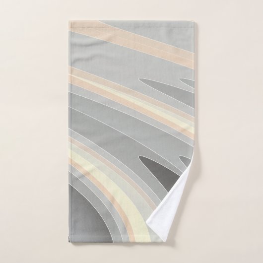 Graugelbe Rosa Wellen Badhandtuch Set (Handtuch)