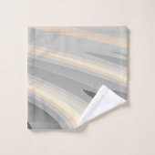 Graugelbe Rosa Wellen Badhandtuch Set (Waschlappen)