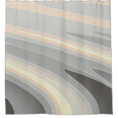 Graugelbe Rosa Wellen Duschvorhang (Vorderseite)