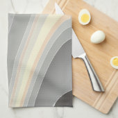 Graugelbe Rosa Wellen Geschirrtuch (Viertel Falte)