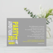 Graugelbe Typografische Feiertagsparty Einladung (Stehend Vorderseite)