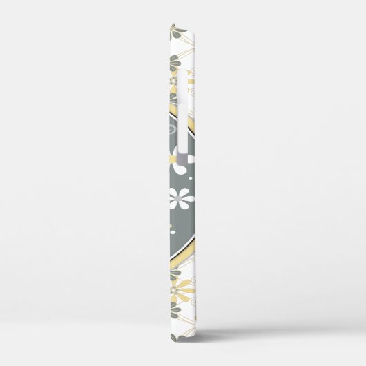 Graugelbe weiße Elefantenblume Case-Mate iPhone Hülle (Rückseite / Links)