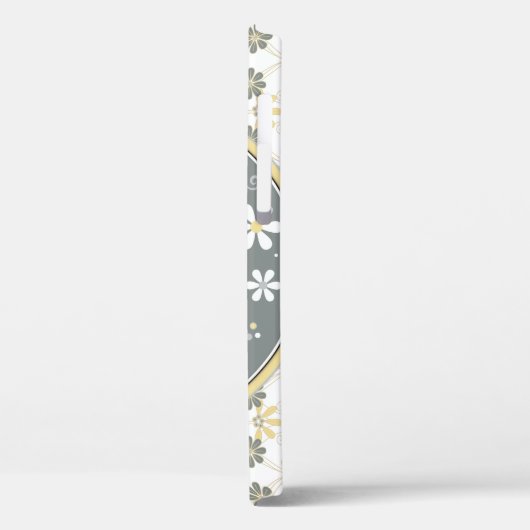 Graugelbe weiße Elefantenblume Case-Mate iPhone Hülle (Rückseite / Links)