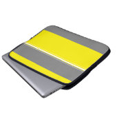 Graugelbe weiße Linien Computer Laptop-Sieb Laptopschutzhülle (Vorne Knopf)