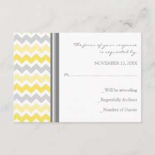 Graugelbe Zickzack UAWG Wedding Card RSVP Karte