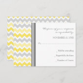 Graugelbe Zickzack UAWG Wedding Card RSVP Karte (Vorne/Hinten)