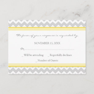 Graugelbe Zickzack UAWG Wedding Card RSVP Karte