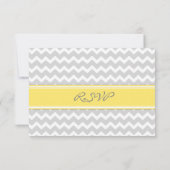 Graugelbe Zickzack UAWG Wedding Card RSVP Karte (Rückseite)