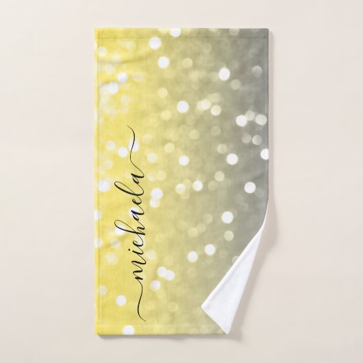 Graugelber funkelnd Individuelle Name Handtuch (Handtuch)