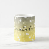 Graugelber funkelnd Individuelle Name Kaffeetasse (Mittel)