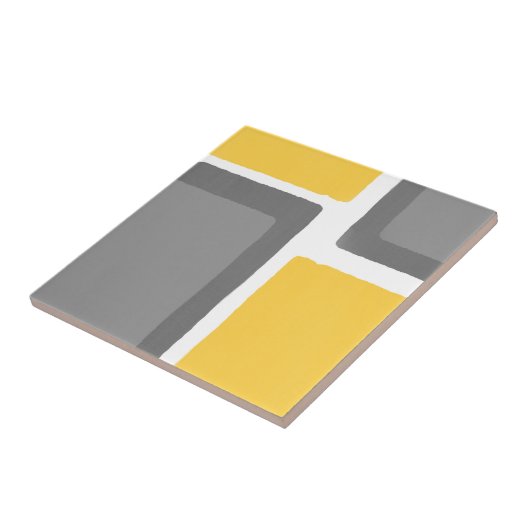 Graugelber Minimalistischer Farbblock Fliese (Seite)