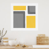 Graugelber Minimalistischer Farbblock Poster (Küche)