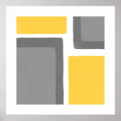 Graugelber Minimalistischer Farbblock Poster (Vorne)