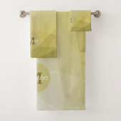 Graugelber Ober Mesh cooles Muster Monogramm Badhandtuch Set (Insitu)