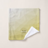 Graugelber Ober Mesh cooles Muster Monogramm Badhandtuch Set (Waschlappen)