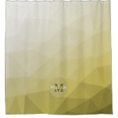 Graugelber Ober Mesh cooles Muster Monogramm Duschvorhang (Vorderseite)