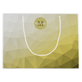 Graugelber Ober Mesh cooles Muster Monogramm Große Geschenktüte (Vorderseite)