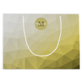 Graugelber Ober Mesh cooles Muster Monogramm Große Geschenktüte