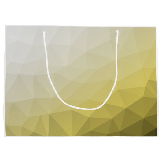 Graugelber Ober Mesh cooles Muster Monogramm Große Geschenktüte (Rückseite)