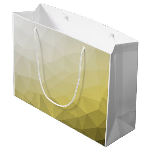 Graugelber Ober Mesh cooles Muster Monogramm Große Geschenktüte (Rückseite Schrägansicht)