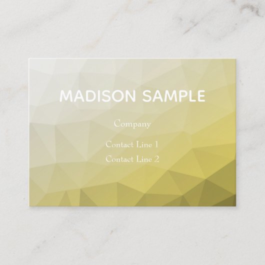 Graugelber Ober Mesh cooles Muster Monogramm Visitenkarte (Vorderseite)