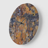 Graugelber Ocker-Rost-Marmor Bild schwarze Zahlen Große Wanduhr (Winkel)