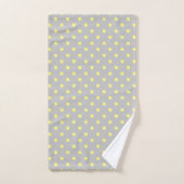 Graugelber Polka Dot Badhandtuch Set (Handtuch)