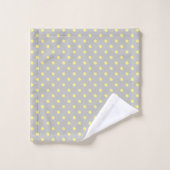 Graugelber Polka Dot Badhandtuch Set (Waschlappen)